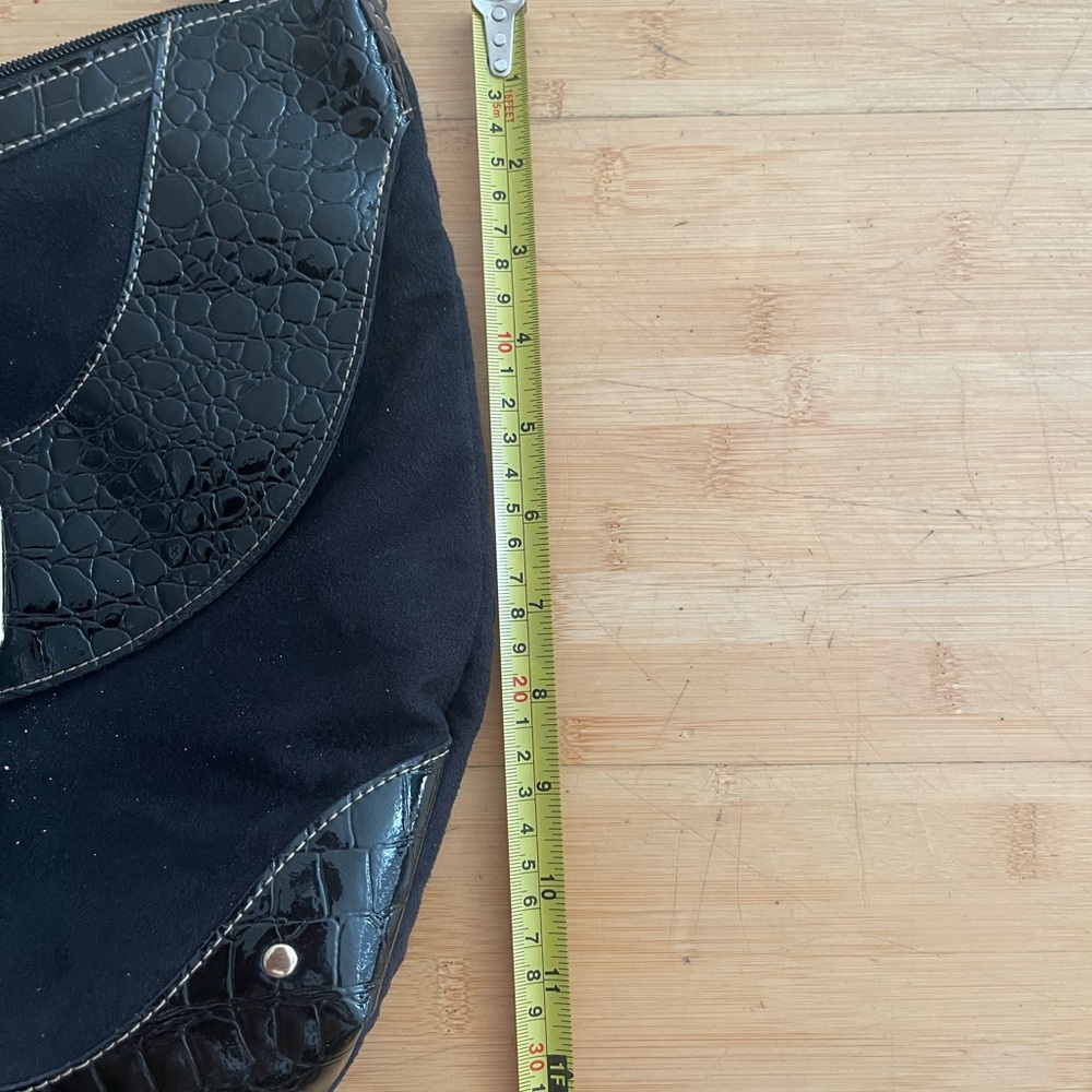 Black Hobo Bag with Gold Buckle - Picture 6 of 6